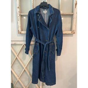 Universal Thread size medium long denim jean trench coat jacket